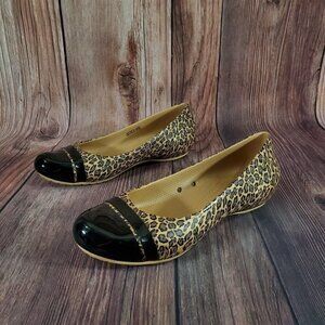 Crocs Women's Size 7 Cap Toe Leopard Print Ballet Flats Slip On Shoes 200681